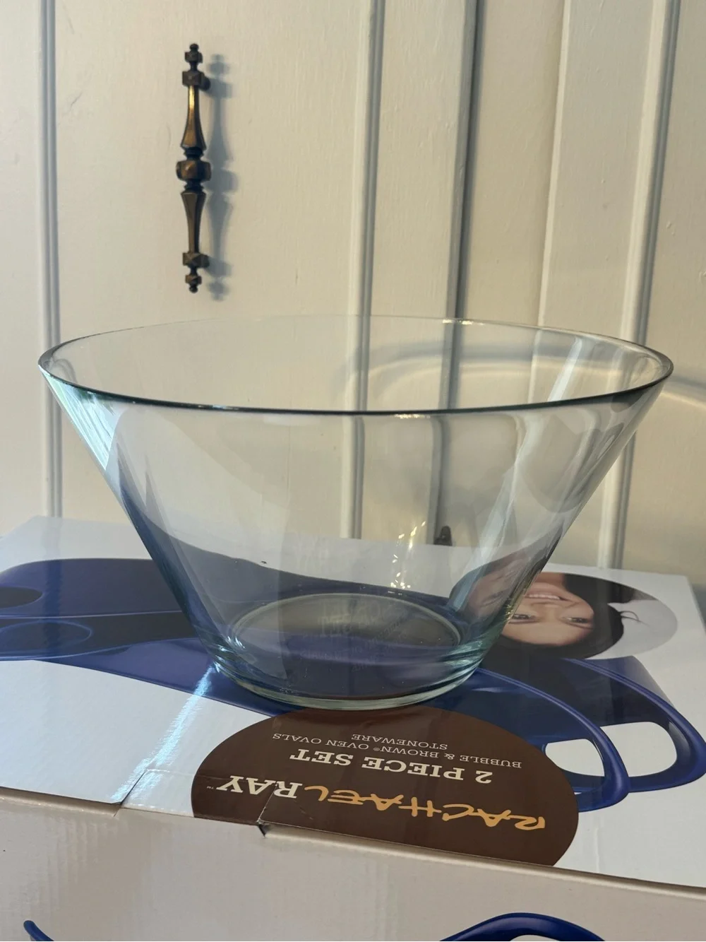 tall glass serving bowl